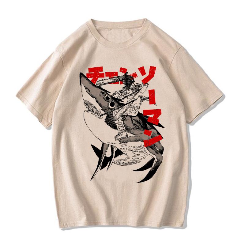 Chainsaw Unisex T Shirt Unisex EU Unisexga Cartoon Pochita Tshirt Japanese Anime Makima Harajuku Graphic Tees Clothing Tops Tshirt