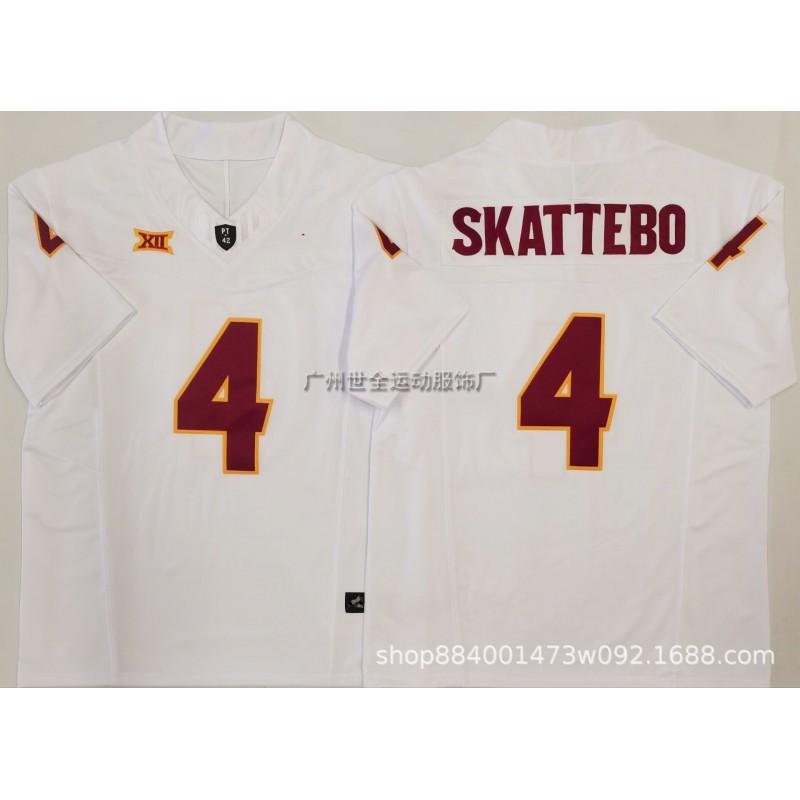 ג'רזי פוטבול קולג' לגברים NCAA Arizona State Sun Devils 4 Skattebo רקום ביצועים ביגוד ספורט