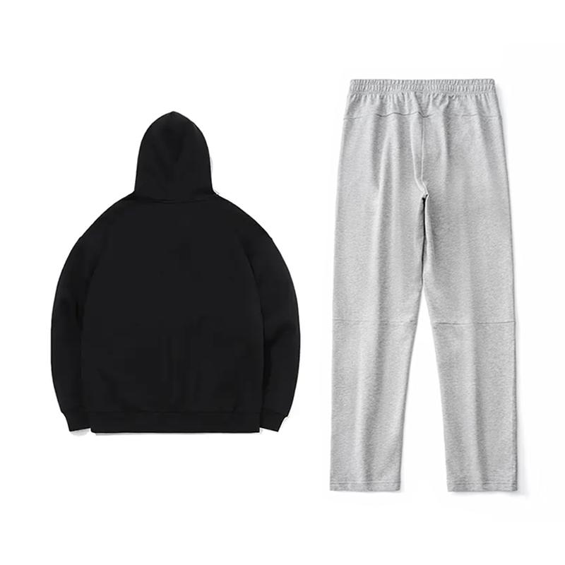 Li-Ning Colorful Logo Letter Print Fashion Trendy Fleece Warm Comfortable Versatile Hooded Pullover Sweatshirt Casual Sports Suit YWDV375-3+AKLVJ59-1