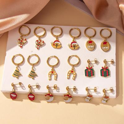 Hochwertige vielseitige Weihnachtsohrringe: Edelstahlstecker, Ohrclips und Hängeschmuck