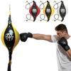 Sac de frappe de boxe en cuir PU de qualité Poire Gonflable Vitesse Double Extrémité Entraînement Balle de Réflexe Accroches Pivotant Exercice Fitness