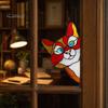 Sunlight Catching Cat Sticker Stained Glass Window Cling, Vintage Colorful Kitty Decal, Removable Static Decor for Door Wall Car, UV-Resistant