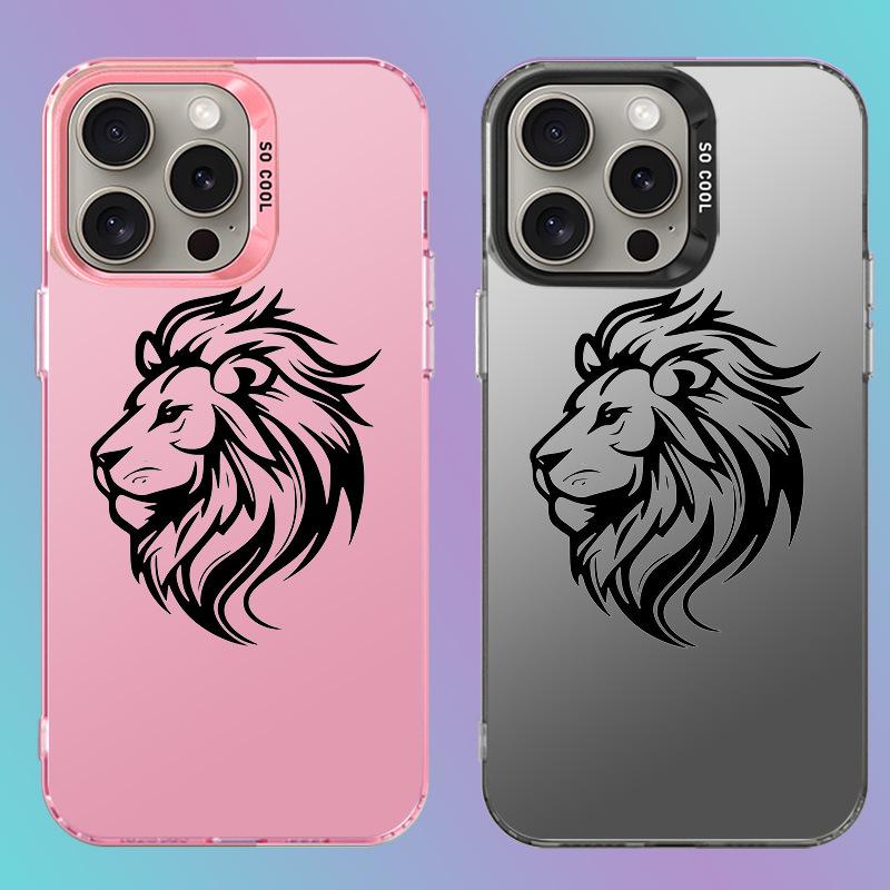 

Чехол для iPhone с головой льва для различных моделей 8-15. iPhone 16 Pro Max