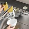 Sink Caddy for Sponges Corner Shelf Triangular Storage Rack, Stainless Steel Hollow Mesh Rack Dish Stable Space Saving Sponge Holder Kitchen