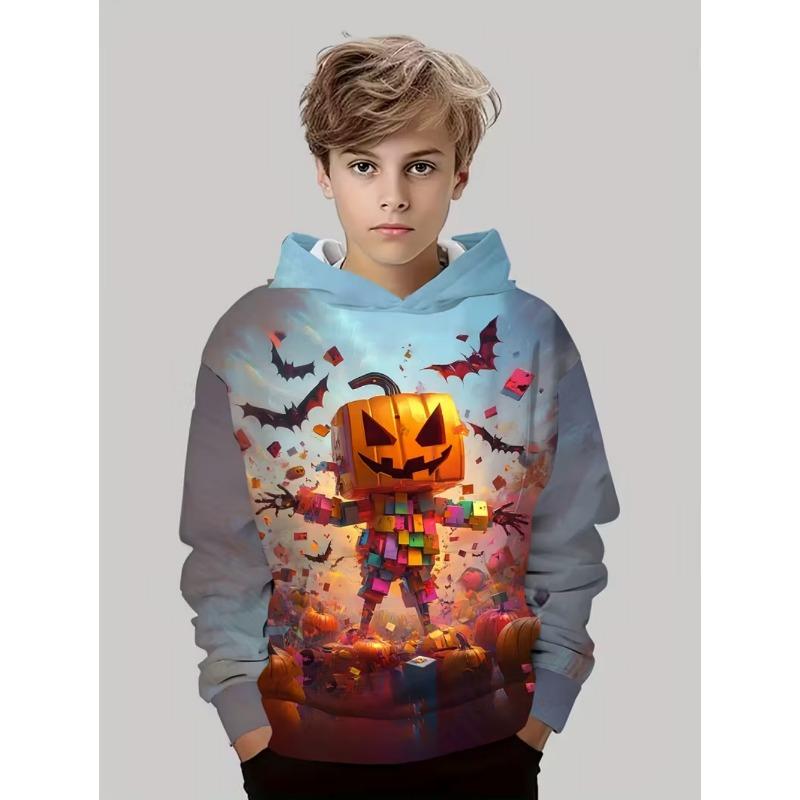 Spring And Autumn Fashion Men's Hoodie Anime Pumpkin Pattern 3D Print Sweatshirt Hoodies Street Casual Boy Sweatshirt Men's Oversized Top Clothing