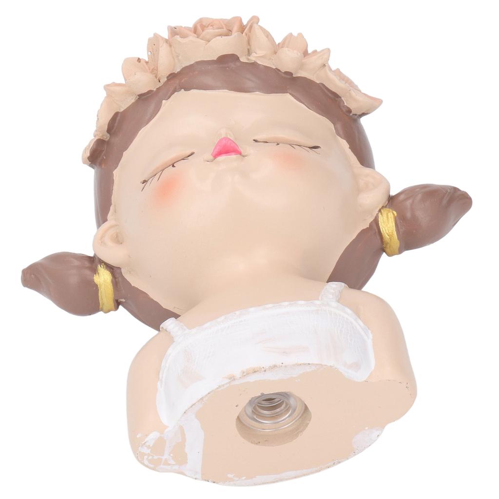 Girl Flower Pot Cute Shape Resin Face Planter Pot with Drainage Hole for Succulents Cactus Indoor