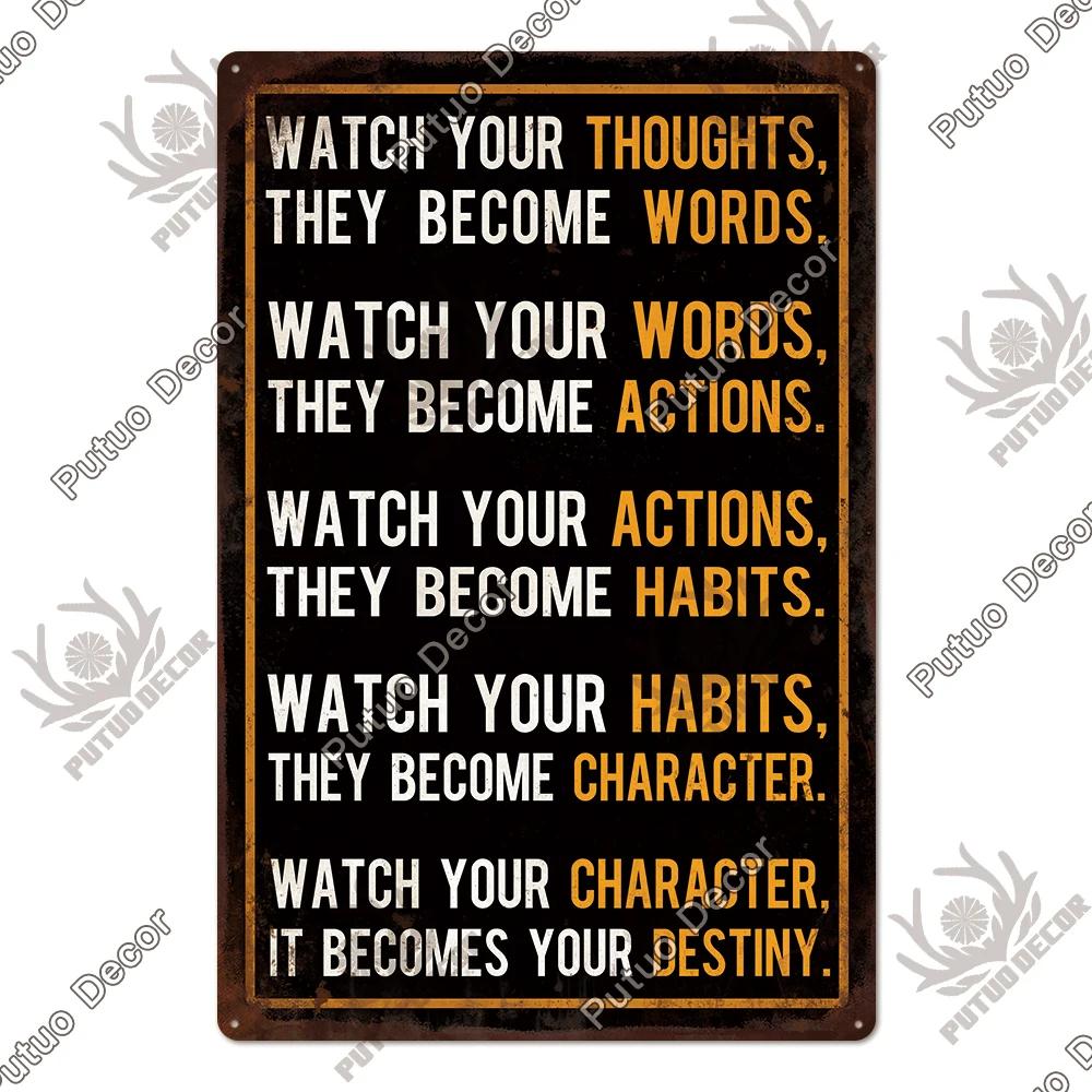 Putuo Decor Funny Sarcastic Vintage Posters Tin Signs Retro Plaque Metal Plate Wall Art Decor for Home Living Room Unique Gift