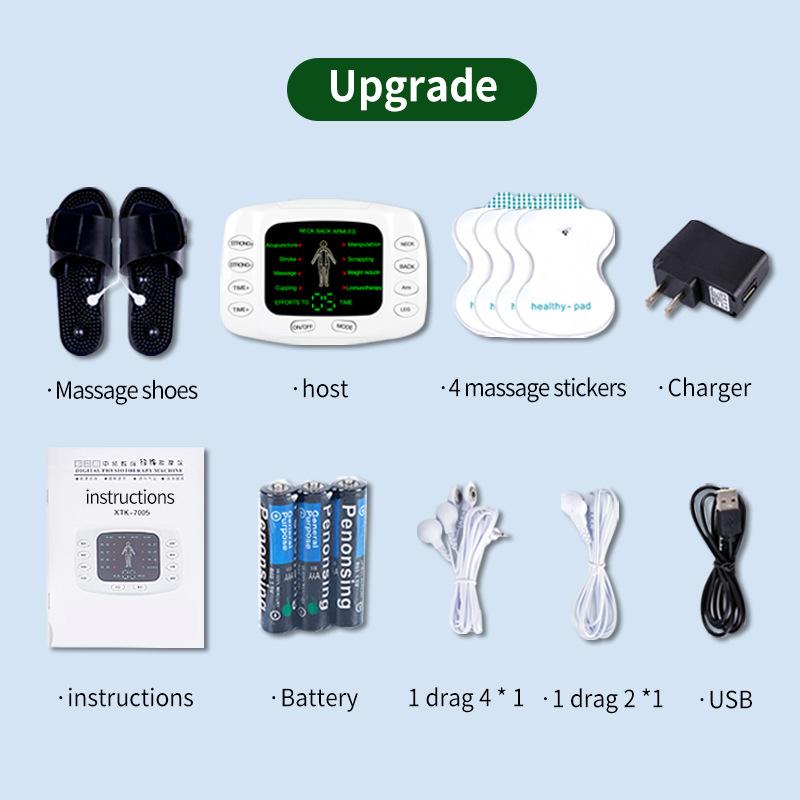 Intermediate Frequency Pulse Massager Household Multi-function Digital Meridian Therapy Instrument Plug-in Battery Acupuncture Electrotherapy Massager