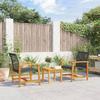 VidaXL 3-Piece Bistro Set, Chairs with Table, Garden Lounge Terrace Patio, Modern, Black Wicker and Wood 367601