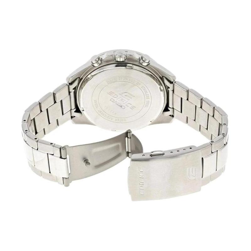 Casio EDIFICE Classic Casual Fashion Quartz Movement Stainless Steel Strap Japanese and Korean Watch Men's Watch Silver Dial EFV-550D-7AV