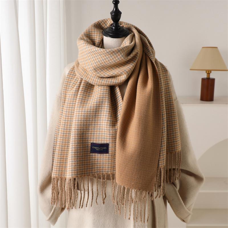Women Winter Scarf Luxury  Classic Lattice Pashmina Scarf Soft Foulard Female Cashmere Scarves Shawl Shawls Wraps Foulard