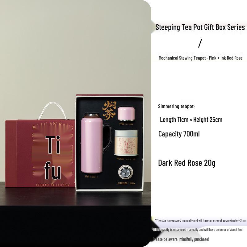 Tang Song Pink Stainless Steel Thermos & Teapot Gift Set - Portable Outdoor Warm Kettle & Water Bottle.