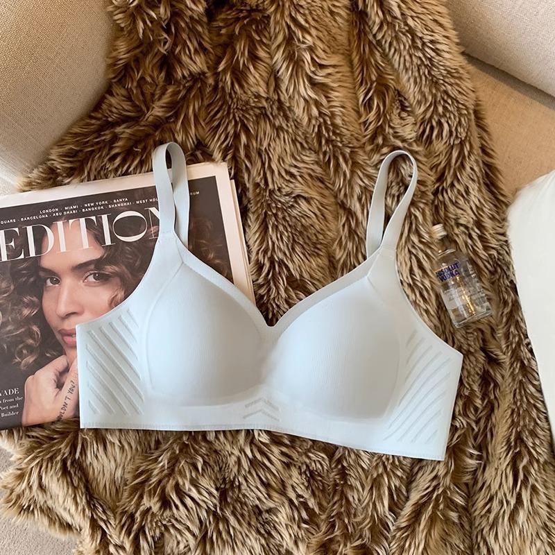 Small breasts gather without steel rings, large breasts show small breasts, upper support bra, ice silk breathable