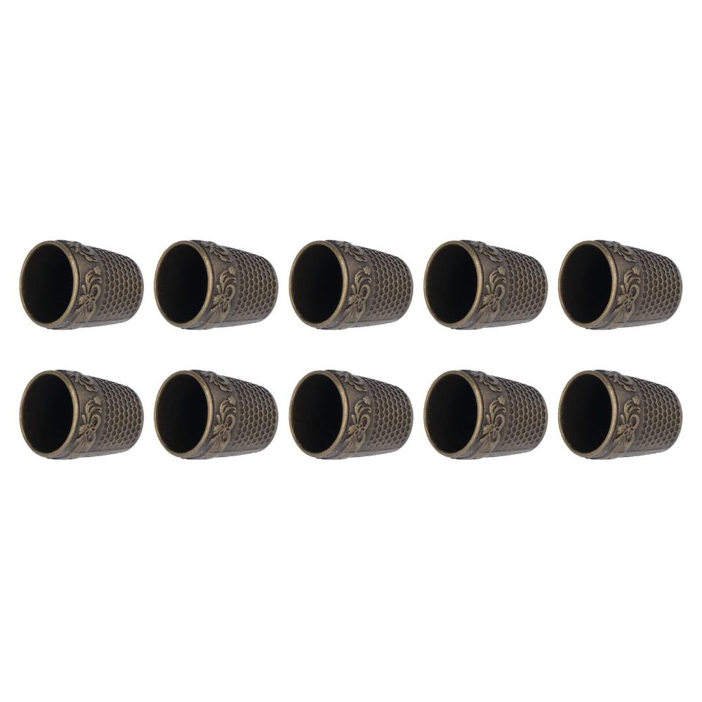 10pcs Metal Thimbles Sewing Thimbles Safe Grip Design Sewing Tools For Knitting Needlework