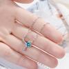 100% 925 Silver Blue Crystal Star Charm Pendant Necklace For Women Wedding Romantic Party Jewelry Choker Collar