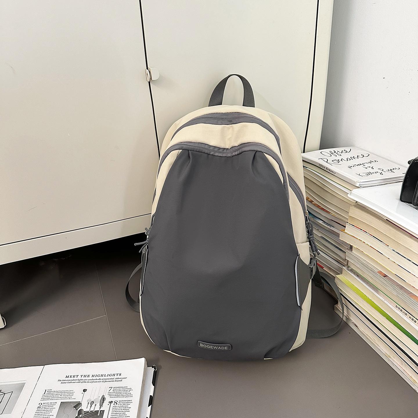 

High-value schoolbag male college student casual waterproof travel backpack to reduce the burden and protect the spine large-capacity computer серый