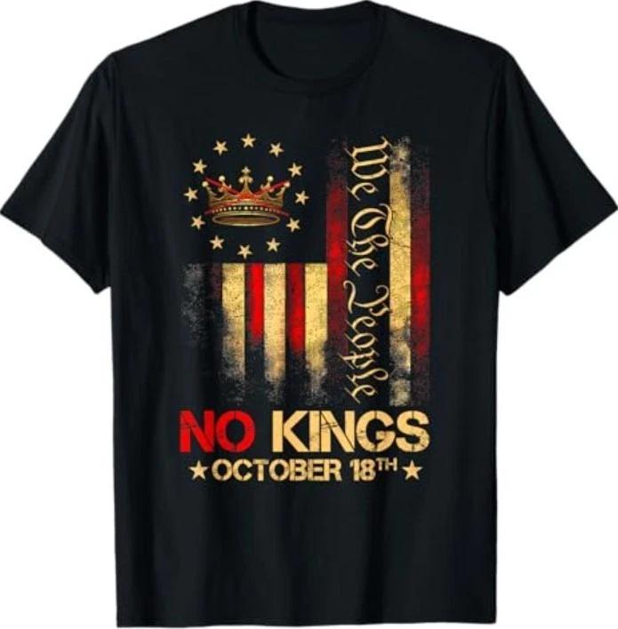 

No Kings Shirt Vintage America Flag 1776 October 18 T-Shirt S