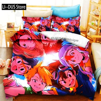 Anime Digimon Adventure Ložní povlečení Chlapci Dívky Jednolůžko Královské Rozměry Povlak na peřinu Povlak na polštář Postel Chlapci Dospělí Módní Domácí textiltextile