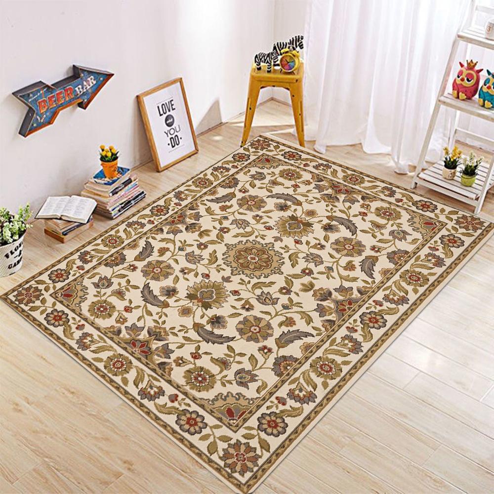 

Vintage Persian Carpet Machine Washable Soft Living Room Rug Lightweight Bedroom Floor Mat 80*120cm