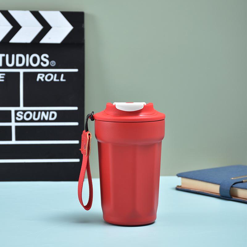 Neue Edelstahl Achteck Kaffeetasse Hohes Erscheinungsbild Mädchen Begleittasse Tragbare Auto Kaffee Thermosbecher