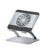 Adjustable Carbon Steel Laptop & Tablet Stand with 360° Rotation and Cooling Fan