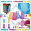 Set of 4 Bear-Shaped Squeeze Stress Relief Balls Soft Flexible Material Sensory Toys for Hand Exercise and Anxiety Reduction