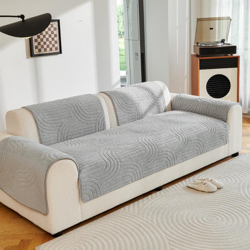 1pcs Solid Color Sofa Cover Anti Slip Scratch Resistant Couch Cushion Living Room Dust-proof Wear Resistant Furniture Protector