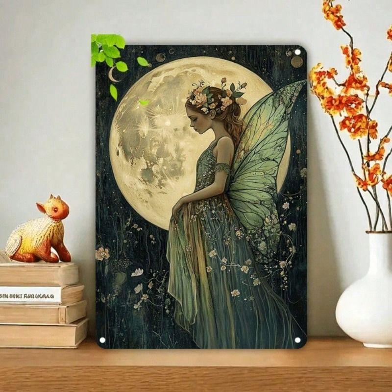 Fairy Moon Fantasy Metal Wall Art Aluminum Poster Home Decor