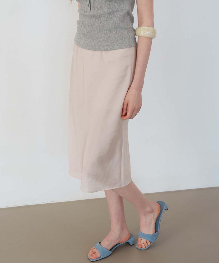 Seuleoum Nuance Sheer Skirt_Cream Beige