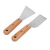 2Pcs Putty Scraper Stainless Steel Paint Scraper Set with Wood Handle Engraving Spackle Drywall