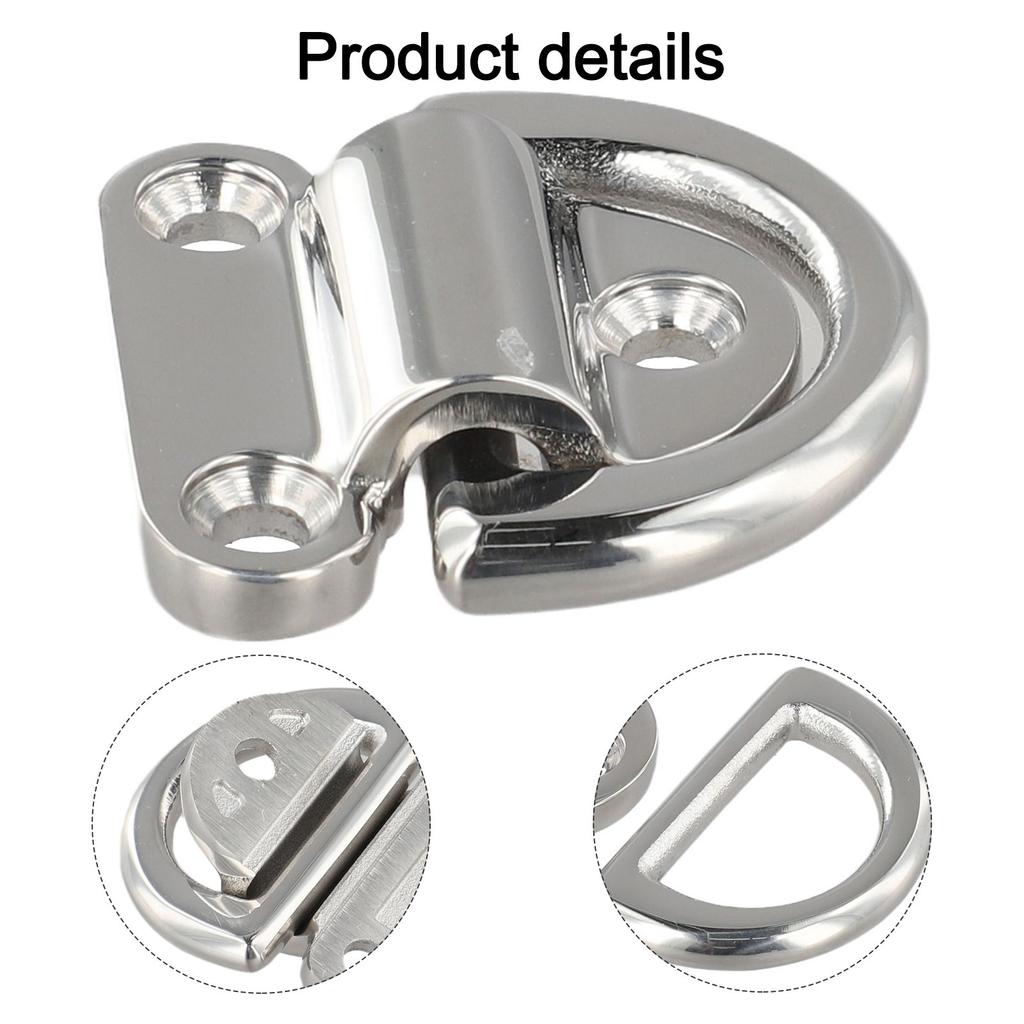 Anchor Point Lashing Ring 316 Stainless Steel D Ring Folding Pad Eye