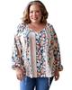 Azura Exchange Printed Split Neck Blouse