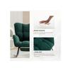 Nouveau fauteuil à bascule moderne avec rembourrage et tissu peluche, avec repose-pieds extensible, vert