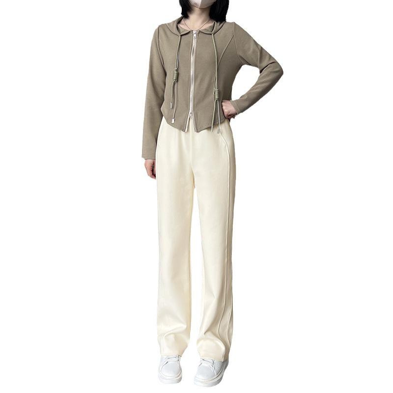 Women's High Waist Slimming Straight Leg Pants - Versatile, Casual, Loose, Sporty, and Drapey for Spring and Autumn