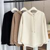 Large Size Women's Spring Hooded Sweatshirt - Slimming Irregular Loose Fit