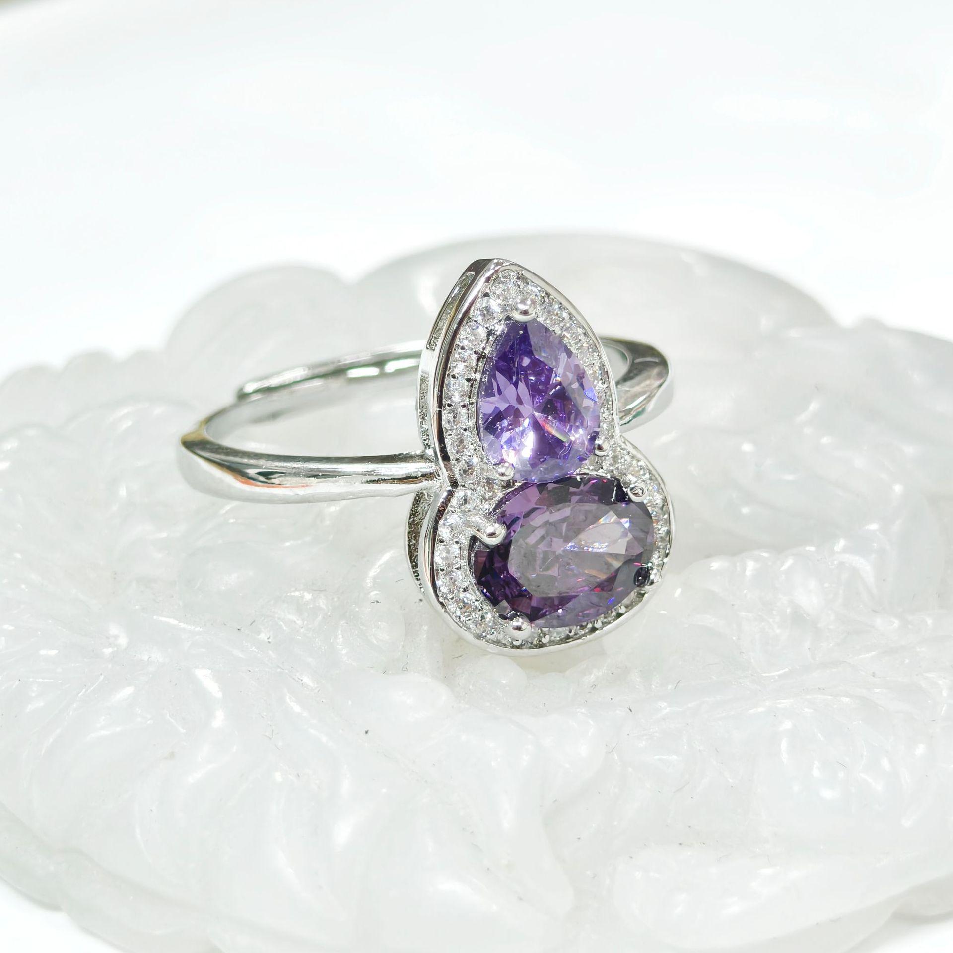 Gesi En Jewelry Chinese Style Retro Gourd Bracelet, Ring, Earring, and Pendant Set - Simple Light Luxury
