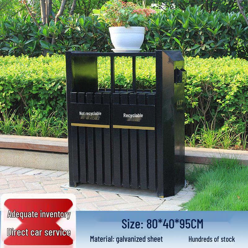 Stainless Steel Outdoor Park & Community Sorting Trash Can