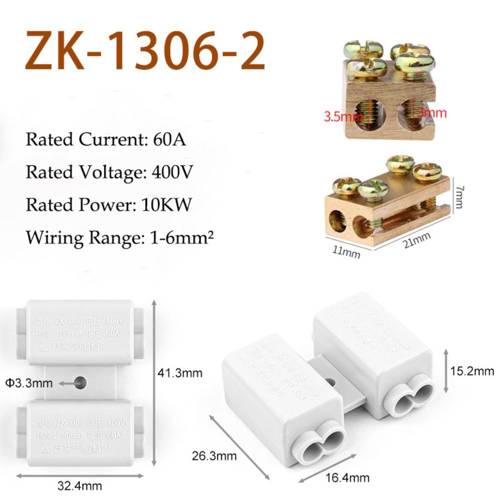 New Conductor Brass High Power Splitter Large Current Universal Quick Terminal Block Fast Connector Electrical