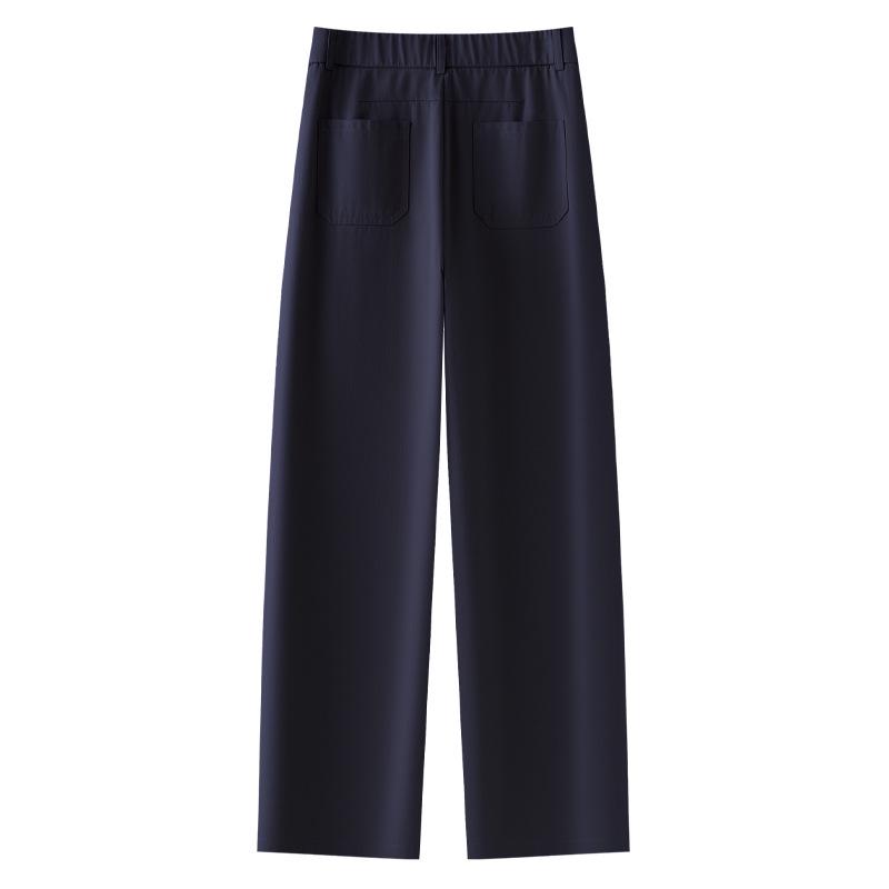 Pink Slim-Fit Straight-Leg Women's Pants: 2025 High-Waisted, Loose, Wide-Leg, Casual Spring and Autumn Style.