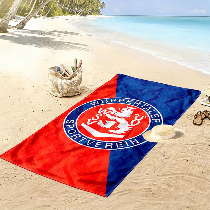 Wuppertaler SV Print Strandtuch, Großes Weiches Schnelltrocknendes Handtuch für Strand Camping Schwimmen