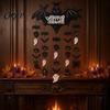 Wall Hanging Bat Set Happy Halloween Door Sign, Spooky Skull Spider Paper Creative Gift for Ornament, Large Hanger Party Supplies Realistic Art