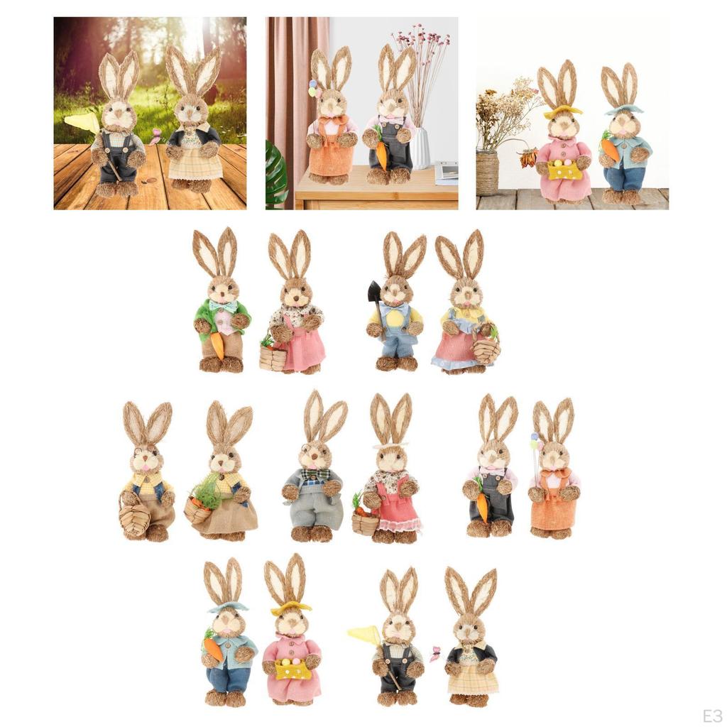 Kanin 35 cm Prydnad med Kläder Djur Fotorekvisita Dekoration för Kanin Skulpturer Dekoration för