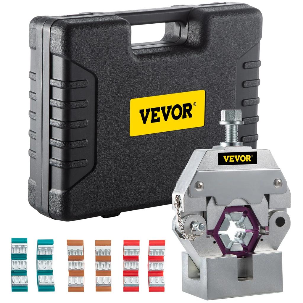 VEVOR 71550 Portable Manual Hydraulic Pipe Press Hose Crimping Tool and Repaire Crimper Tools Manually Operated A/C Hose Crimper Tool Kit Durable
