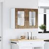 VidaXL Kitchen Wall Cabinet with Glass Door "Kalmar" Smoked Oak Engineered Wood 853612