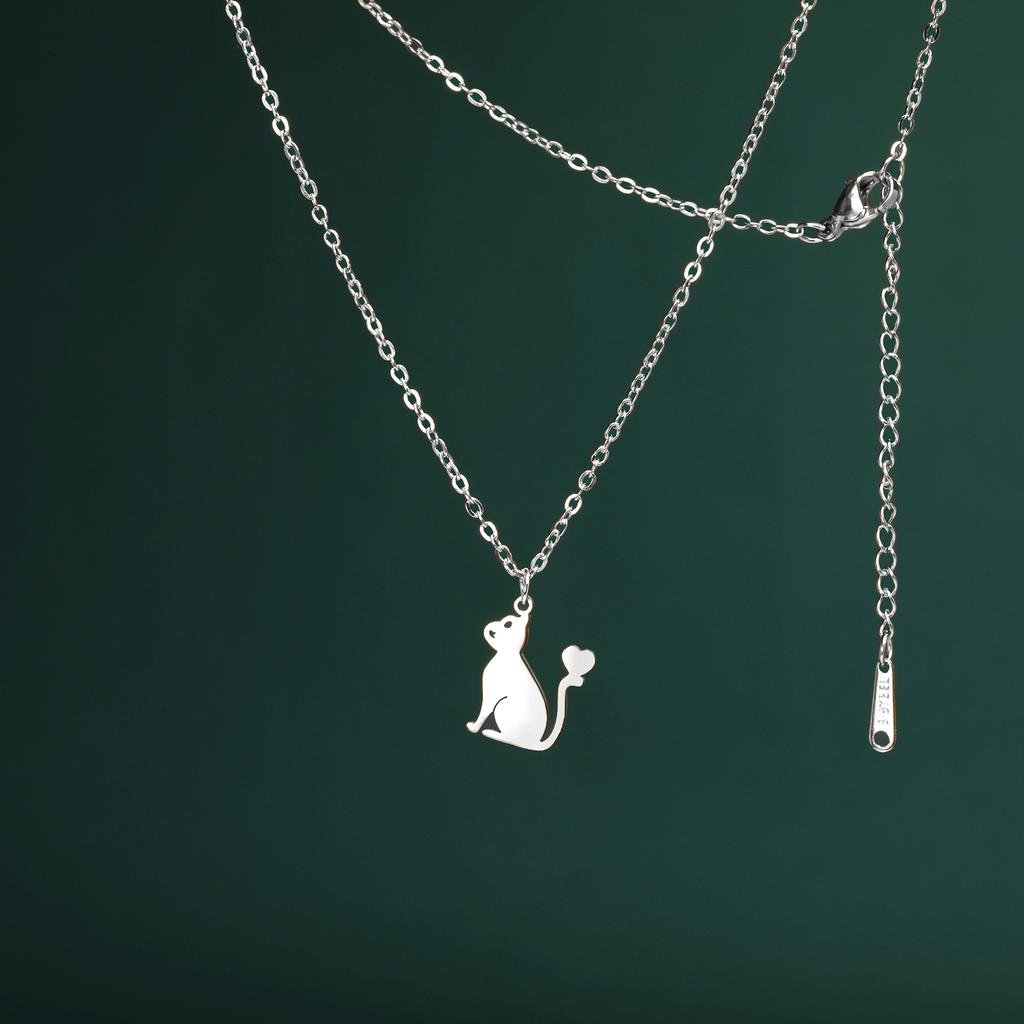 Squirrel Necklace for Women Animal Pendant Cute Charm Stainless Steel Jewelry on the Neck link Chain Accessories Birthday Gifts