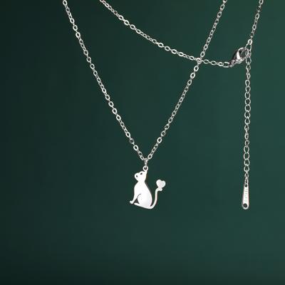 Eichhörnchen Halskette für Damen Tieranhänger Süßer Anhänger Edelstahl Schmuck an der Halskette Kette Zubehör Geburtstagsgeschenke