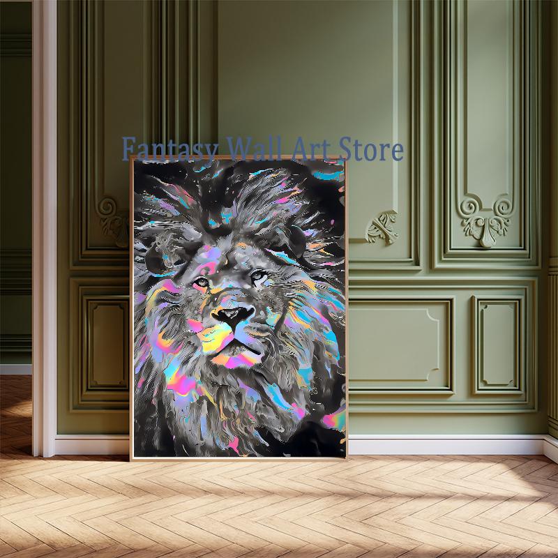 Vapour Abstract Animals Oil Painting Poster Vintage Abstract Oil Painting Animals Art Decor Home Room Aesthetic Canvas Prints