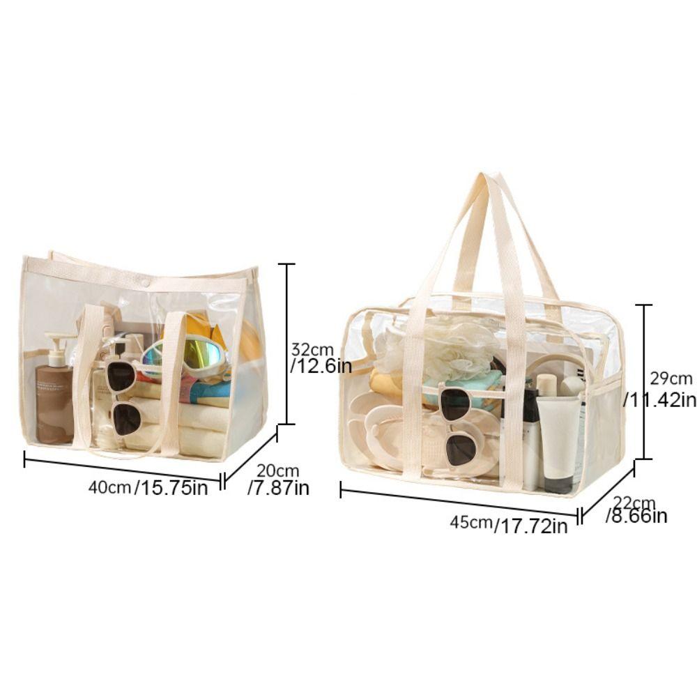 Large Capacity Swimming Storage Bag Waterproof Beach Handbag Simple Transparent Makeup Bag  Fitness