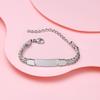 Bracelet Personnalisé à Graver Nom DIY Couleur Argent Acier Inoxydable Chaîne de Main Épaisse Design Personnalisé Bijoux Cadeau