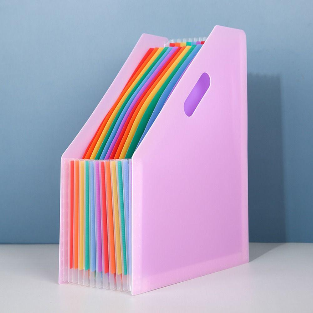 New Plastic Expanding File Folder School Office Stationery A4 Test Paper Organizer Multilayer Slanted Vertical Organ Bag